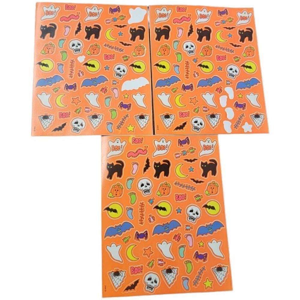 American Greeting Card Vintage Halloween Sticks Sheet X 3 Sull Black Cat